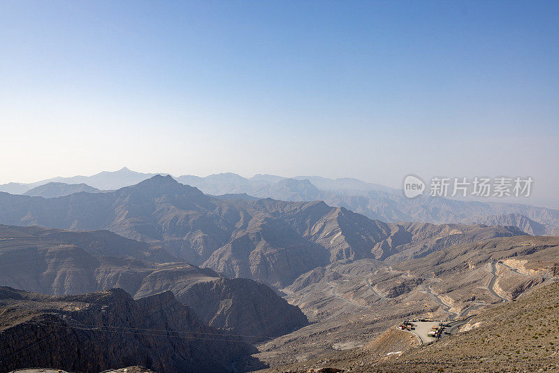 阿拉伯联合酋长国，Ras Al Khaimah, Jebel Jais山的蜿蜒道路